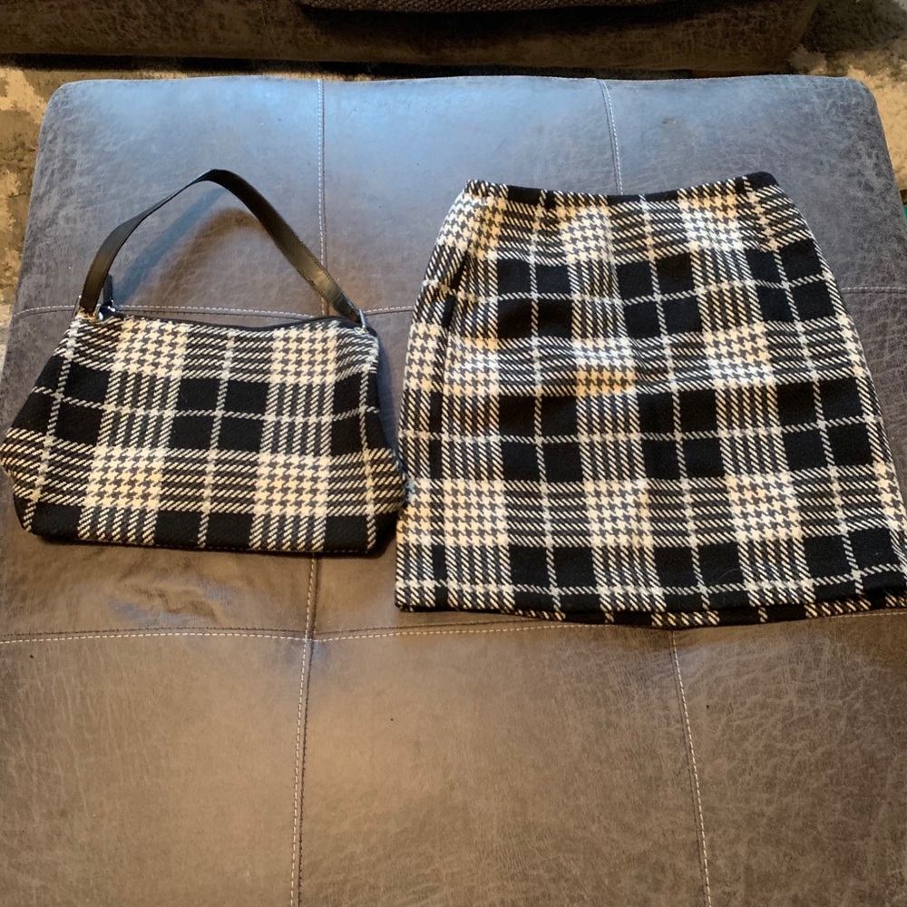 Plaid Pencil Skirt with Matching Purse!